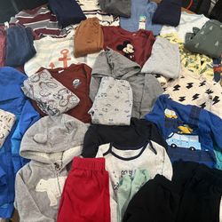 12 Months Bundle Of Baby Boy Clothes 