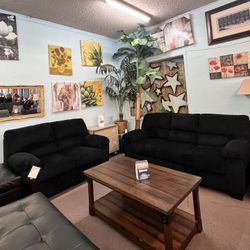 🔥Hot Deal🔥Brand New 2pc Name Brand Black Sofa And Loveseat $999, Finance Available, Delivery Available 