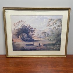 Wood Framed Print “Boating On The Hudson”