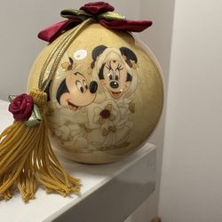 Disney Mickey & Minnie Mouse wedding and Holiday Christmas Crafted from hand-painted 24 K gold