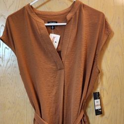 NWT Women's Jones New York Brown Sleeveless Dress Size 12