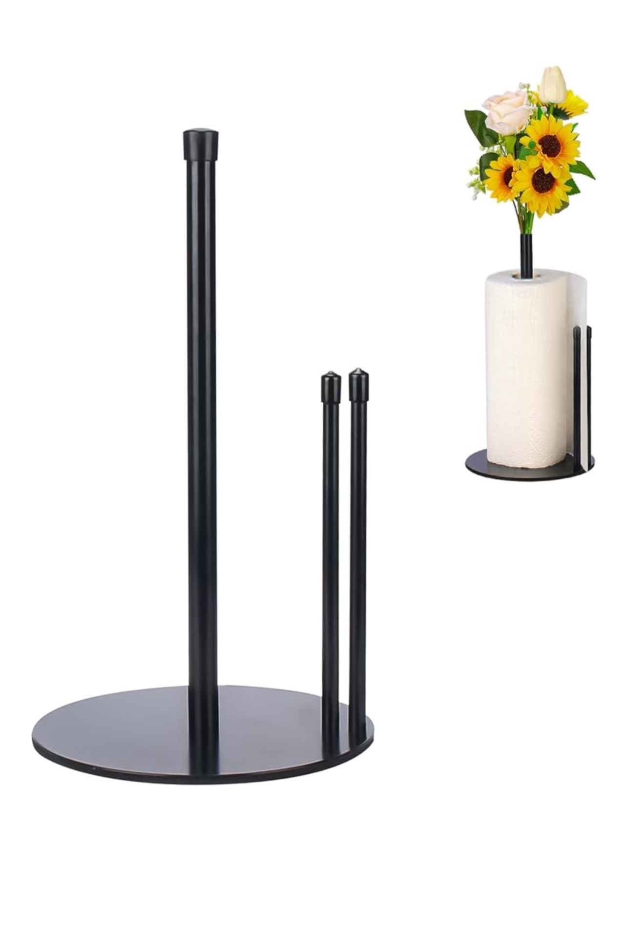Paper Towel Holder, Durable Black Paper Towel Holder Countertop, Paper Towels St