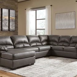 Aberton Gray 3-Piece LAF Chaise Sectional

