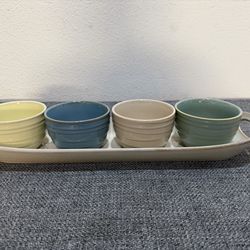 Stoneware Condiment Serving Set