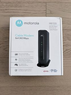 MOTOROLA 8x4 Cable Modem, Model MB7220, 343 Mbps DOCSIS 3.0
