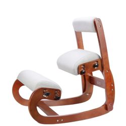 Ergonomic Kneeling Chair with Back Support,Office Kneeling Chairs for Improve Posture and Relife Back Pain,Memory Arc-Pad and Wood Adjustable Height 