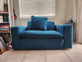 Teal Velvet Oversized Accent Chair