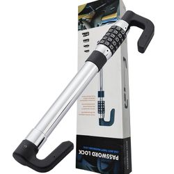 IMonse Steering Wheel Lock Anti-Theft Car Device, Steering Wheel Pedal Brake Password Lock, Steering Wheel To Pedal Within 17Inch To 33Inch Black