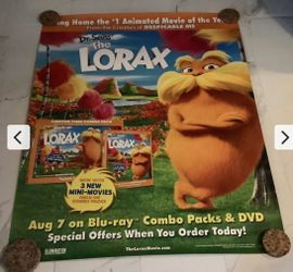 Dr Seuss The Lorax Blu-ray Advertising Poster Approx 48x70