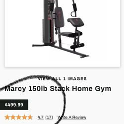 Marcy 150lb Stack Home Gym/Plus Multi-Functional Weight Bench for Full-Body Workout