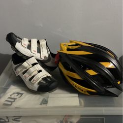 Men’s SPECIALIZED Road Bike Clip On Shoes and LIVALL HELMET