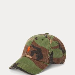 Polo Ralph Lauren Orange Pony & Camouflage Adjustable Cap (Canvas)