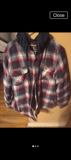 Hooded Flannel Plaid Shirt Jacket