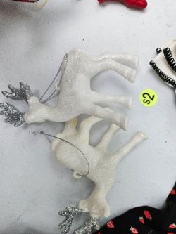 White & Ivory Reindeer Ornaments