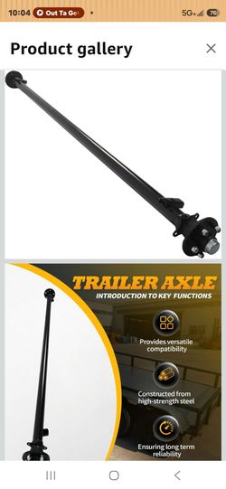 3500 Lbs 95/80 Trailer Axle 5 Lug 5 on 4.5 Bolt Pattern
95 Inch Hubface, 80 Inch Spring Center for Utility & Boat Trailer, Fits Utility Trailer, Boat