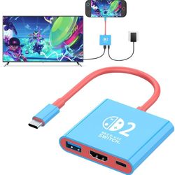 Switch 2 Dock, Replacement for Nintendo Switch 2 Dock Support 4K/60HZ TV Mode Compatible Nintendo 2, Portable Travel Switch 2 Docking Station with HDM