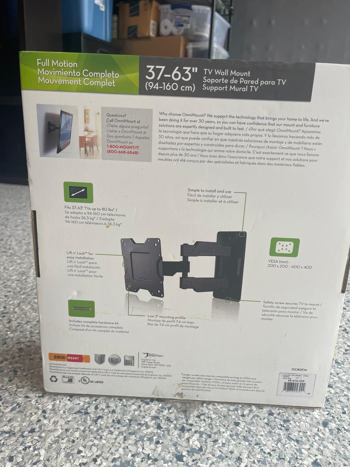 OmniMount OC80FM Full Motion TV Wall Mount