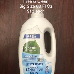 Seventh Generation Liquid Laundry 4X Concentrate, 60 Fl Oz: $12 Each