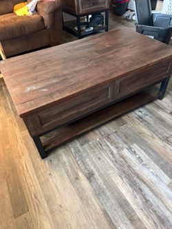 Rustic Wood and Metal Coffee Table