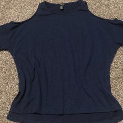 Navy Blue Long Sleeve Blouse 