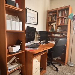 Complete Home Office Furniture Set – Desk, Bookshelves, Chair  & Lamp