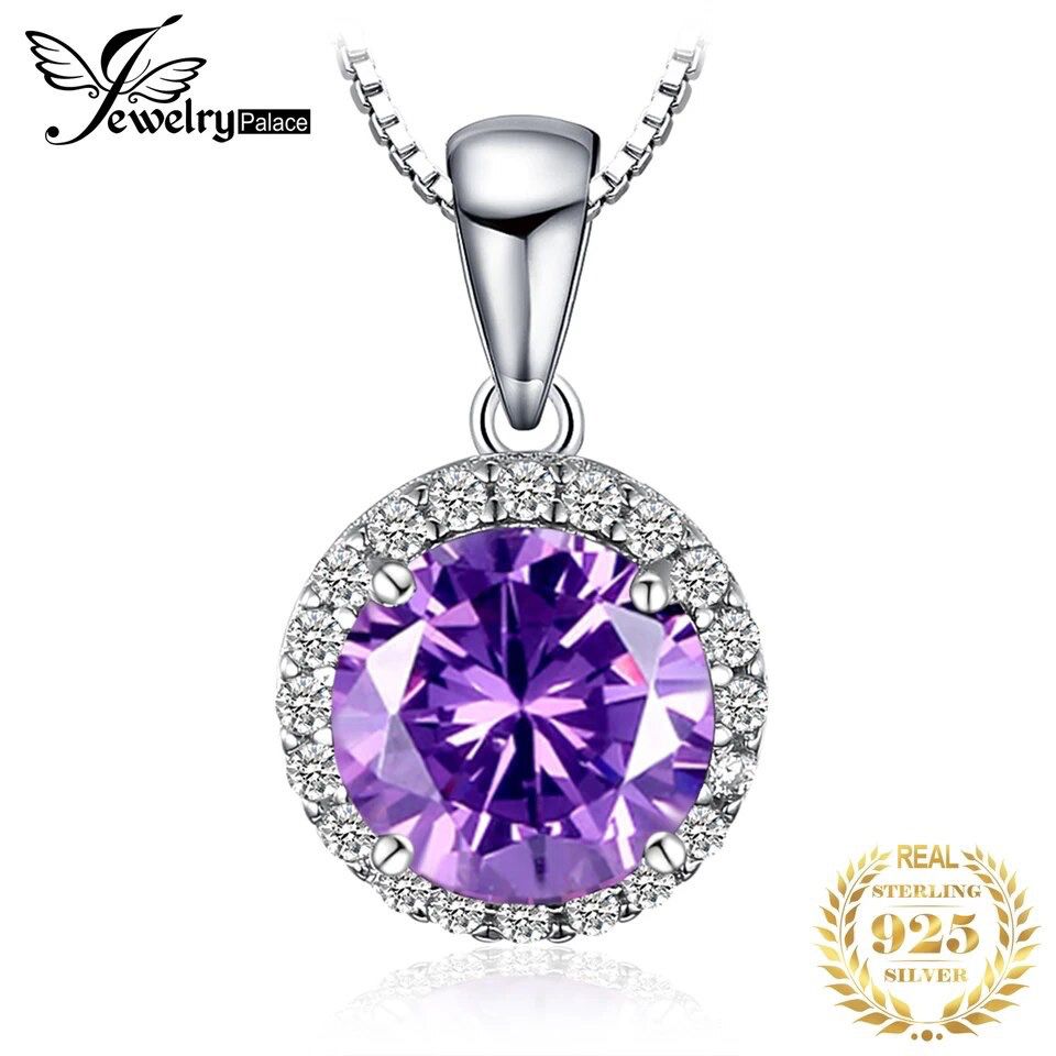JewelryPalace 2.97ct Round color-changing Alexandrite Sapphire 925 Sterling Silver Pendant Necklace [PEN131]
