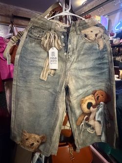 Nisa Jeans by Sunisa Teddy Bear Denim Shorts
