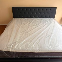 Bed frame Queen size with MATTRESS queen bed free delivery 2PCS platform bed frame // CAMA Nueva Queen con Delivery gratis