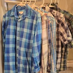 7 Size Large Men's Button Shirts ALL for $40 perfect for Winter ❄️ & Xmas gifts 🎁 
(4 Long Sleeve, 3 Short Sleeve) 