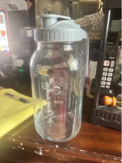Three Jarware Mason Jar pitcher with plastic lid 64oz wide (one for $10 three for $20)