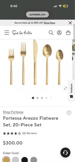 Brand New Fortessa Arezzo Flatware Set, 20-Piece Set