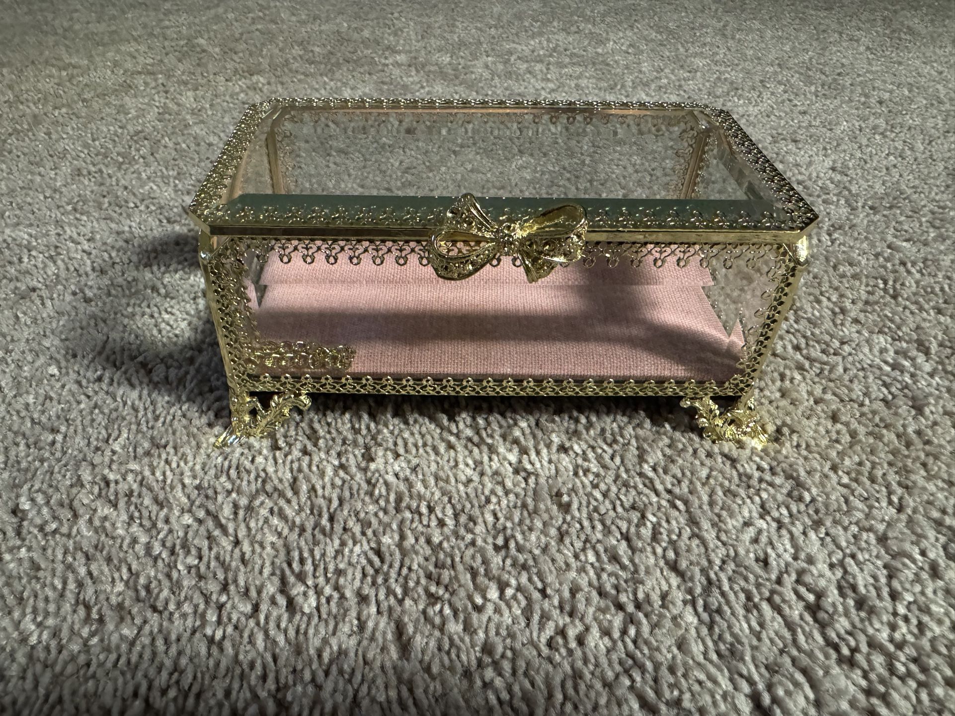Glass and Gold Jewelry Box