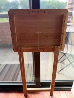 PJ Wood Folding TV Snack Tray Table - Natural Finish - 2 Piece Set