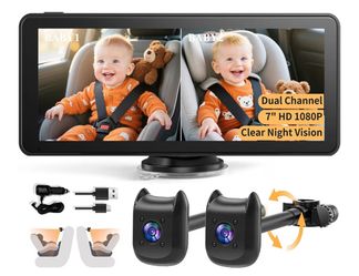 100% Brand New in box Dual Car Camera Baby Monitor with 6.9" Split Screen