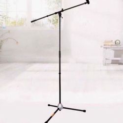 Fitueyes Metal Tripod Adjustable Boom Arm Mic Stand with 2 Free Microphone Clips Professional Grade