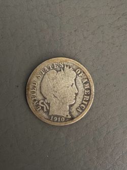 1910 Barber Dime (Silver) – Vintage U.S. Coin