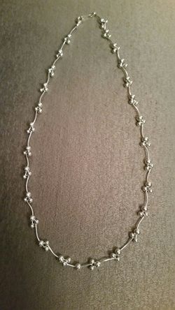 Silvertone beaded necklace