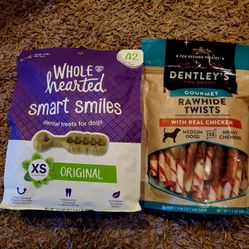 BRAND NEW Dogs Dental Treats And Rawhide Twist