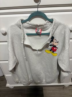 1990s Vintage Disney Mickey Mouse Quarter-Zip Hoodie