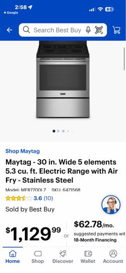 Maytag whirlpool electric stove