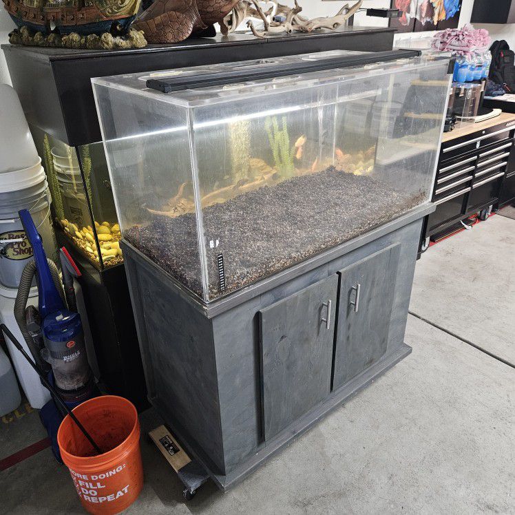 120 Gallon Acrylic Fish Tank Aquarium & Stand (Extras)