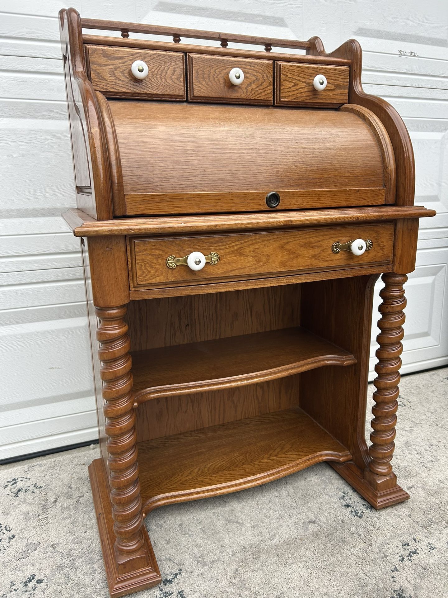 Hollywood Regency Carved Secretary Desk