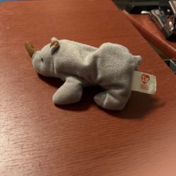 Ty Beanie Baby Spike The Rhinoceros Hang Tag Plush Stuffed Animal