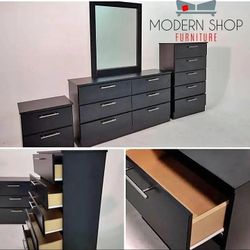 Dresser With Mirror Chest And One Nightstand *** Fast Delivery 