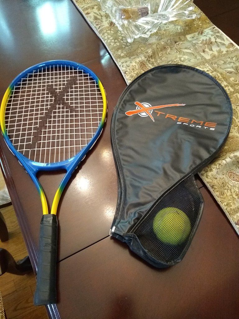 X Treme Tennis Racket Intellifiber 5" Leather Grip with Cover