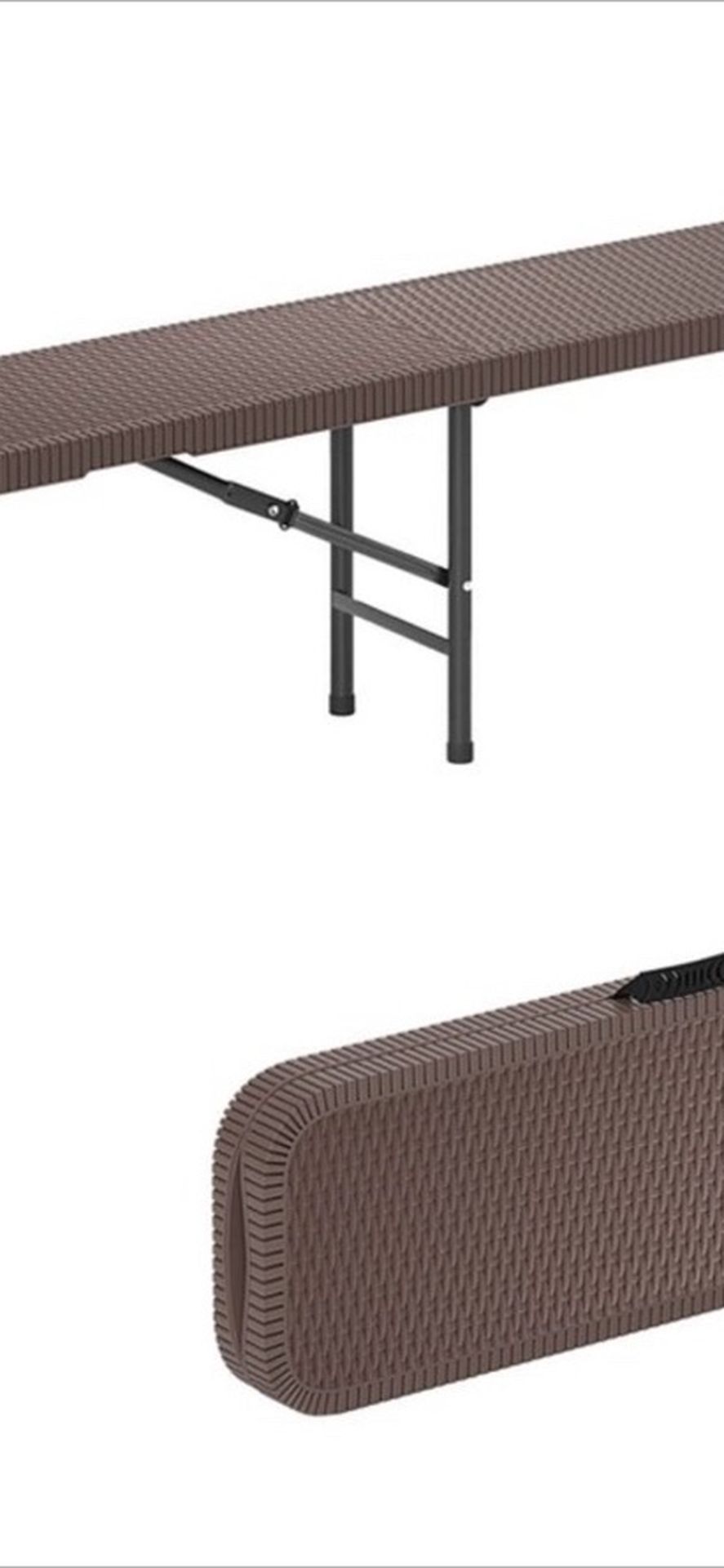 Costway 6 ft Plastic Folding Bench with 1320 LBS Capacity Handle & Lock For Outdoor Camping