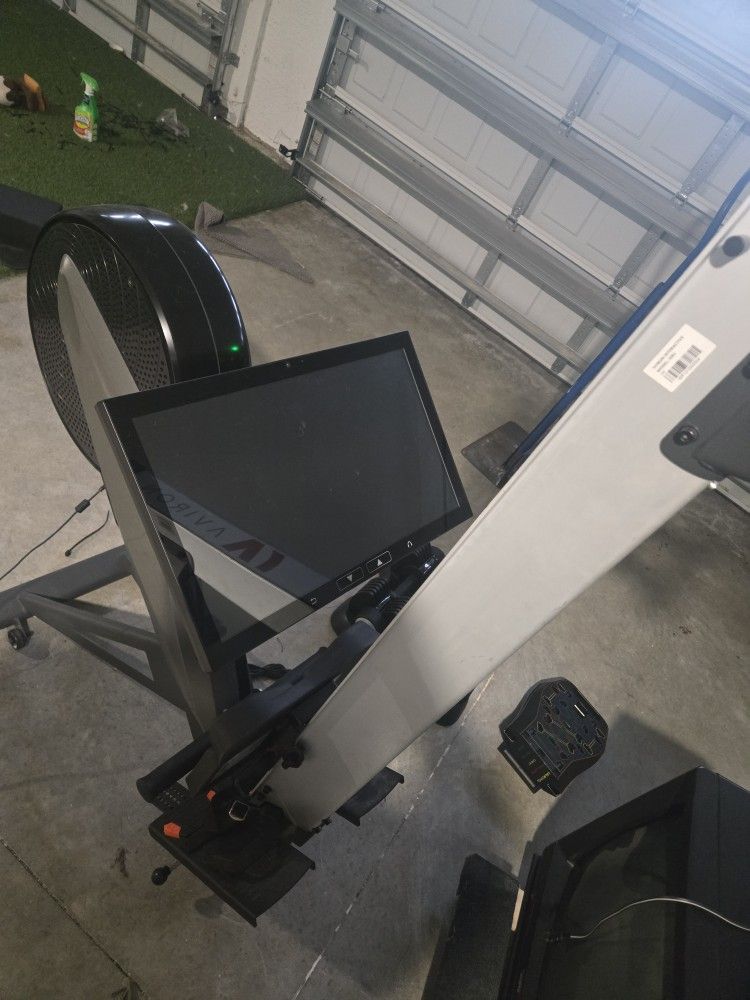 Rower, Spin Bike, Dumbells 