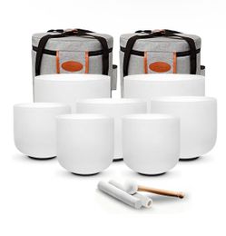 432Hz 7-12 inch Crystal Singing Bowl Set of 7 with Free Carrying Case