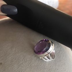 30 Carat Amethyst Sterling Silver 925 Size 6 NEW