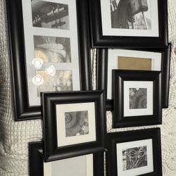 6 Gallery Black Frames With White Matting